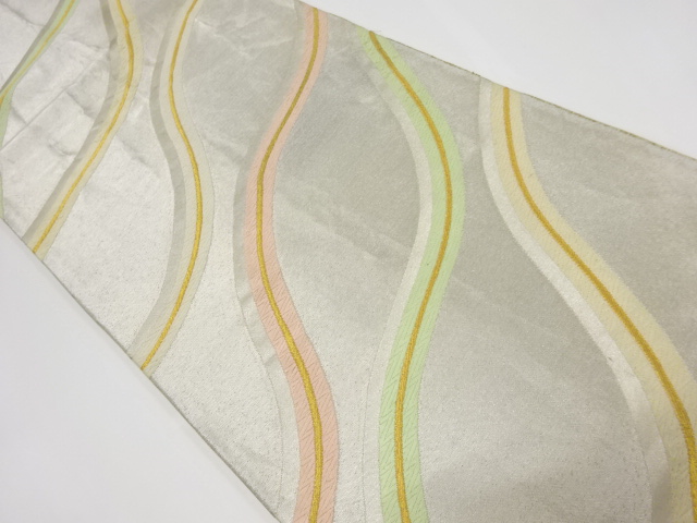 アンティーク　斜め立涌模様織出し袋帯（材料）